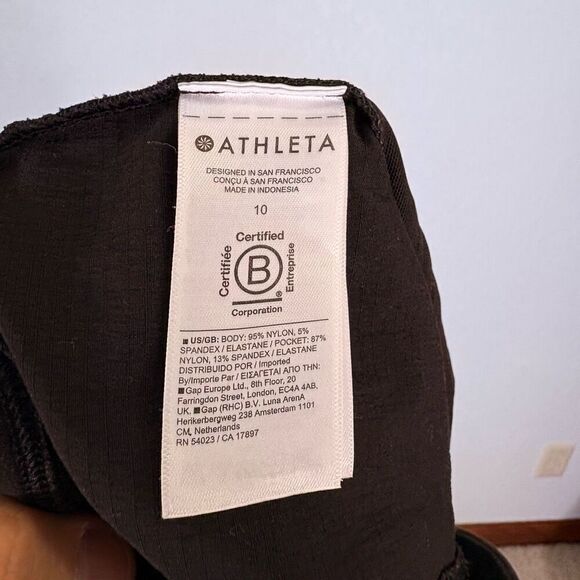 Athleta Ankle Jogger Nylon Pull On Pants Black w/ Zipper Pockets Size 10 - Picture 10 of 10